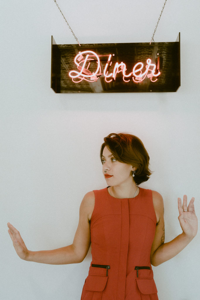 A vintage inspired, editorial photoshoot in a retro style, old school diner in Moscow, Idaho