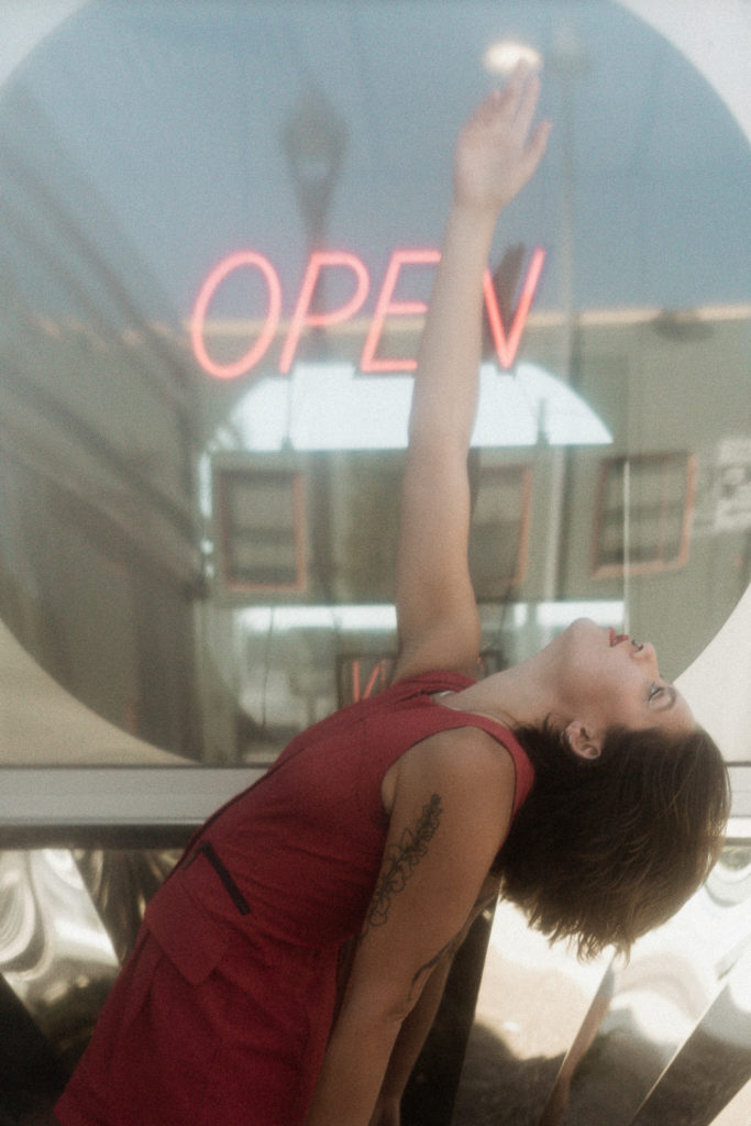 A vintage inspired, editorial photoshoot in a retro style, old school diner in Moscow, Idaho