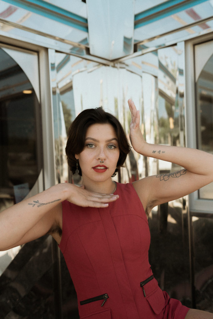 A vintage inspired, editorial photoshoot in a retro style, old school diner in Moscow, Idaho