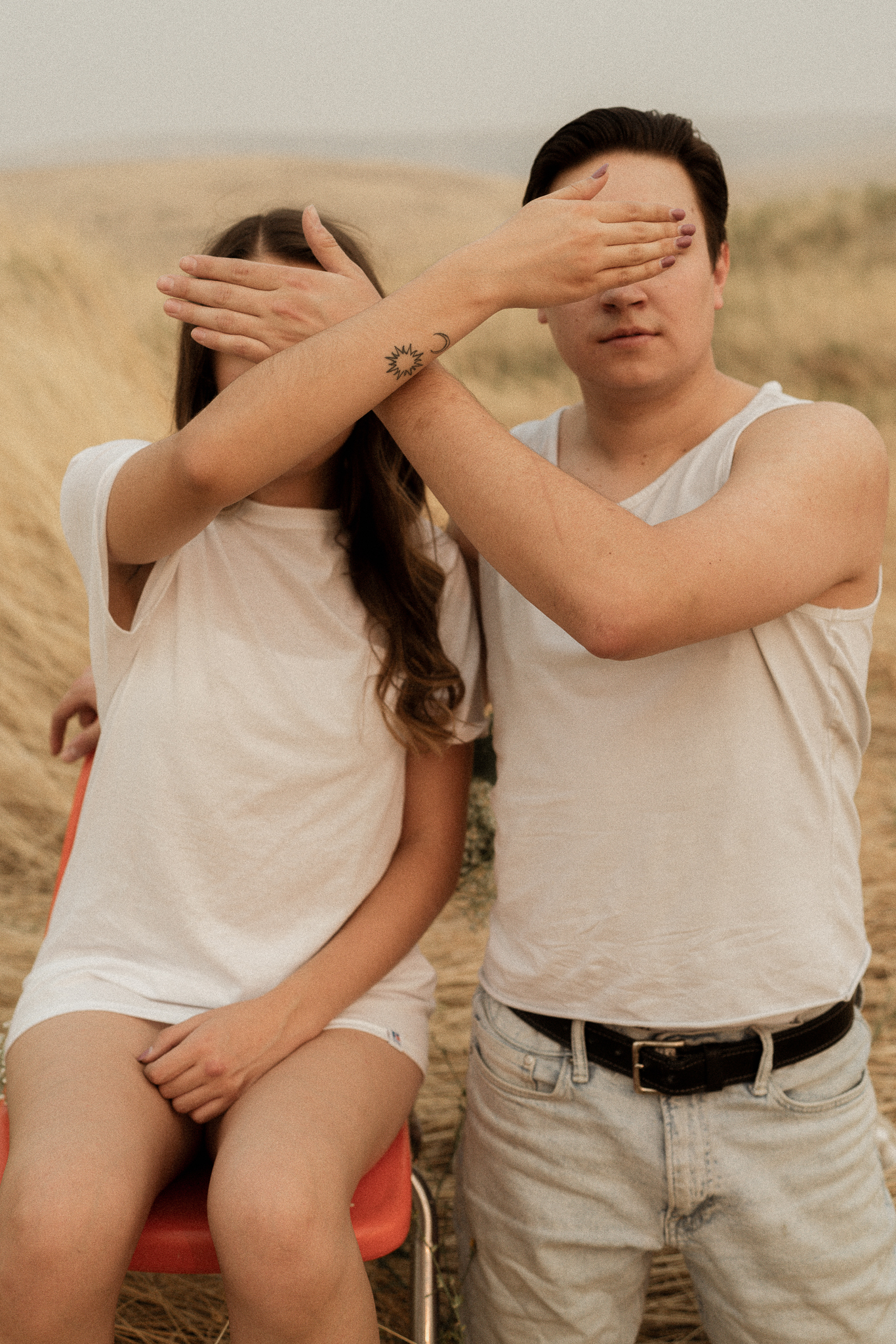 Quirky, creative, ethereal couples photography by the snake river in Washington State. eccentric engagement shoot 