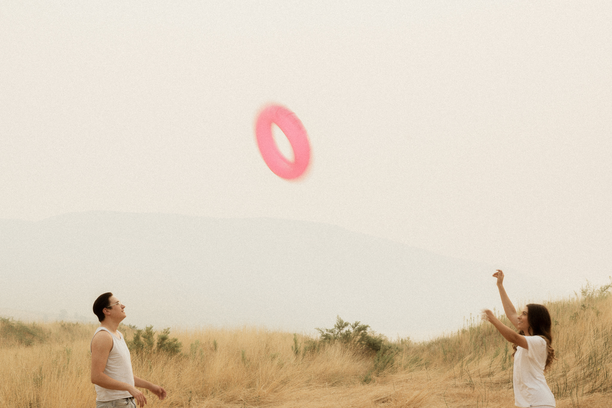 Quirky, creative, ethereal couples photography by the snake river in Washington State. eccentric engagement shoot 