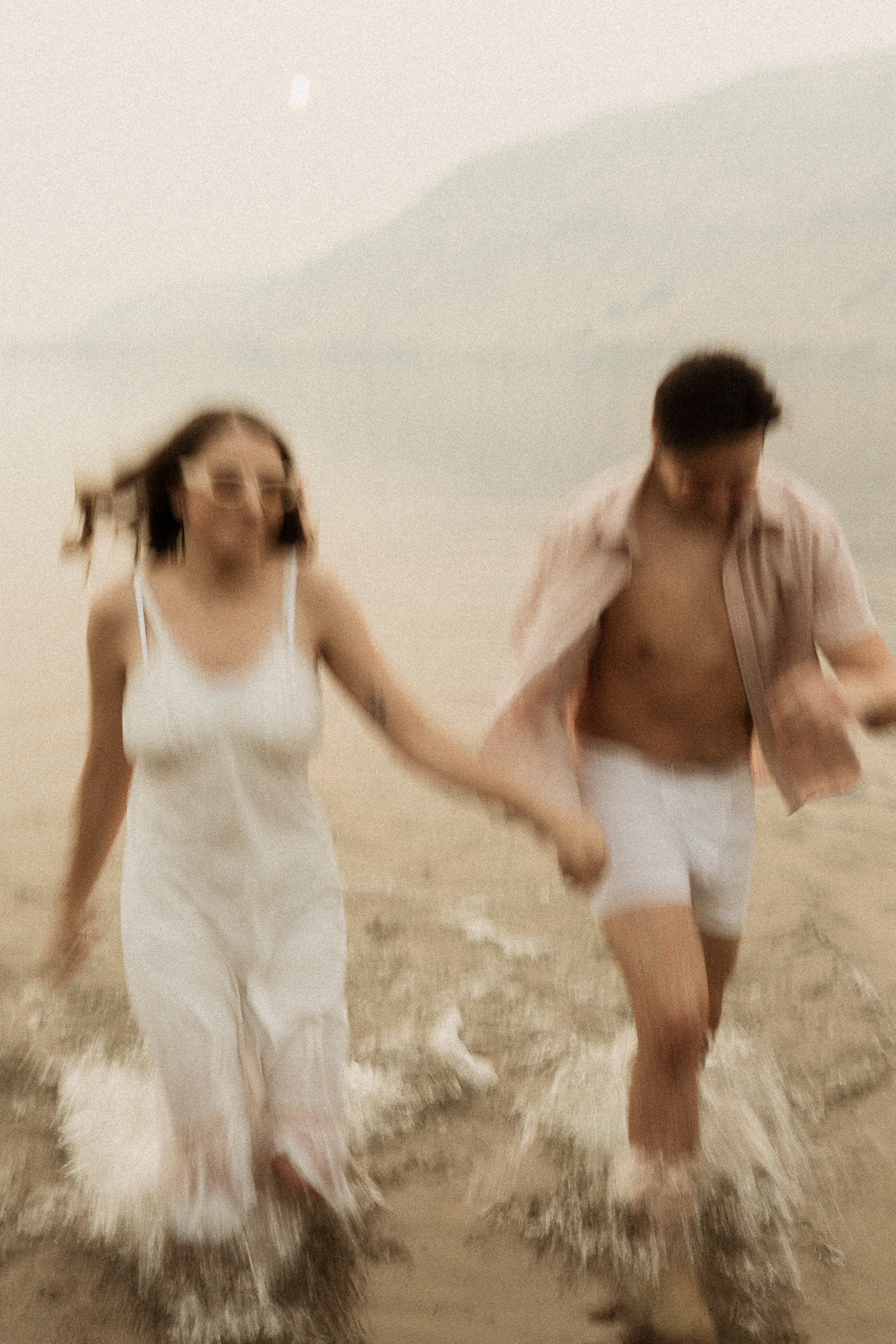 Quirky, creative, ethereal couples photography by the snake river in Washington State. eccentric engagement shoot 