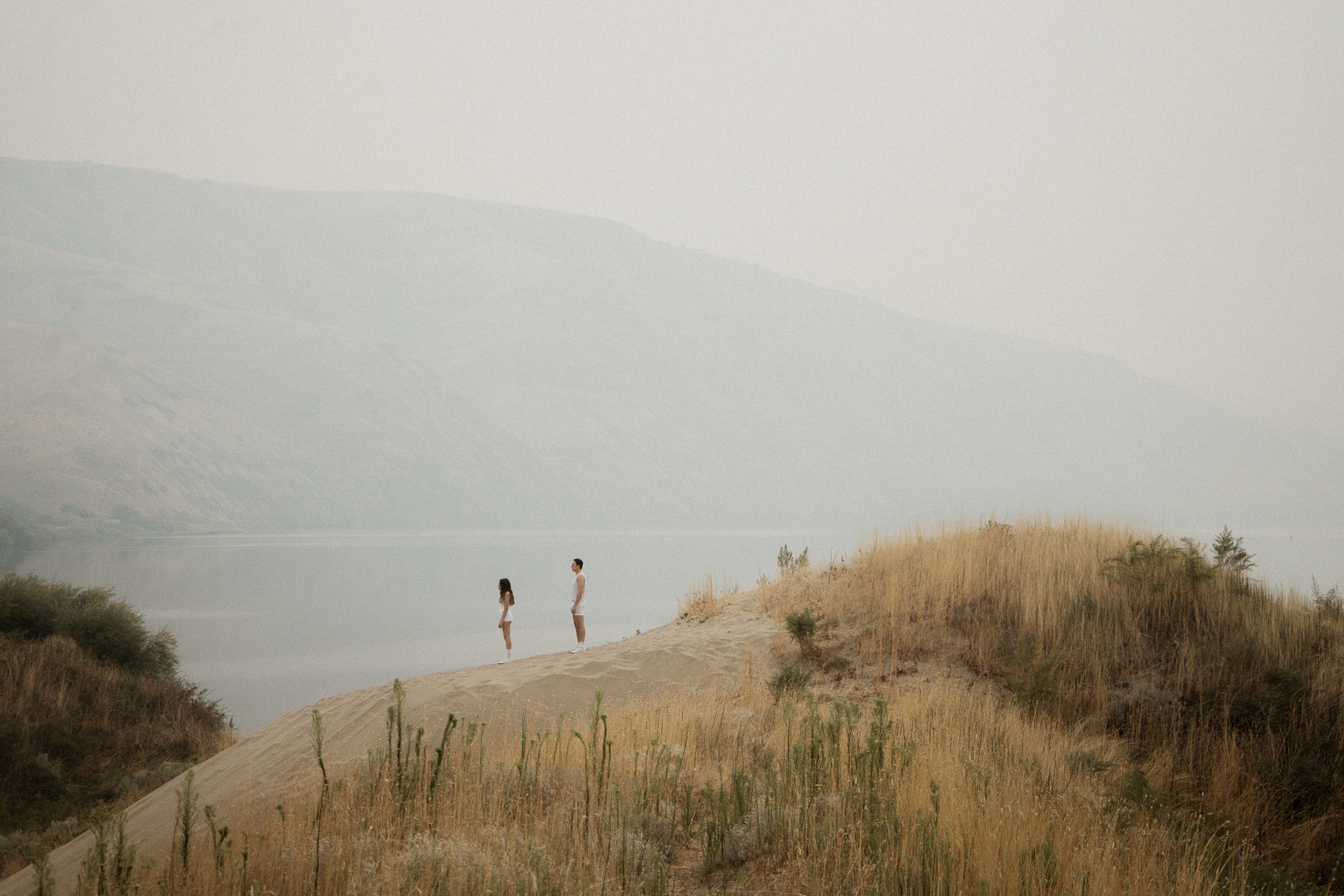 Quirky, creative, ethereal couples photography by the snake river in Washington State. eccentric engagement shoot 