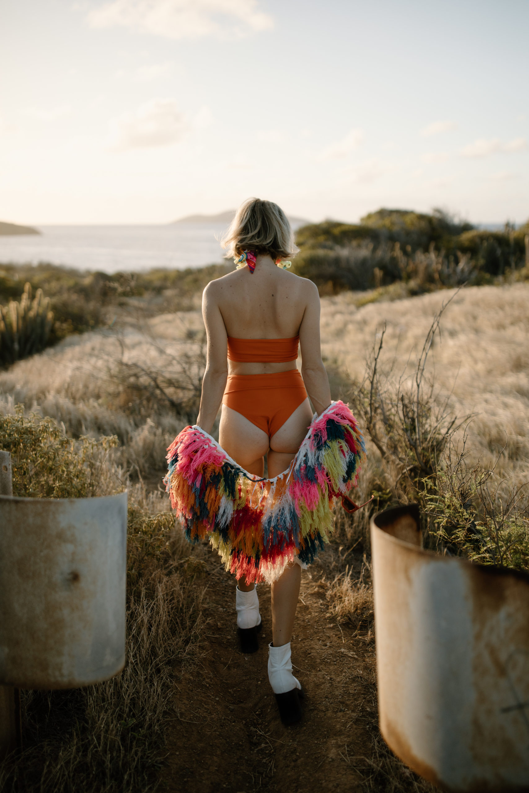 A quirky desert disco portrait session in St. Croix. Kerissa the Disco Diva