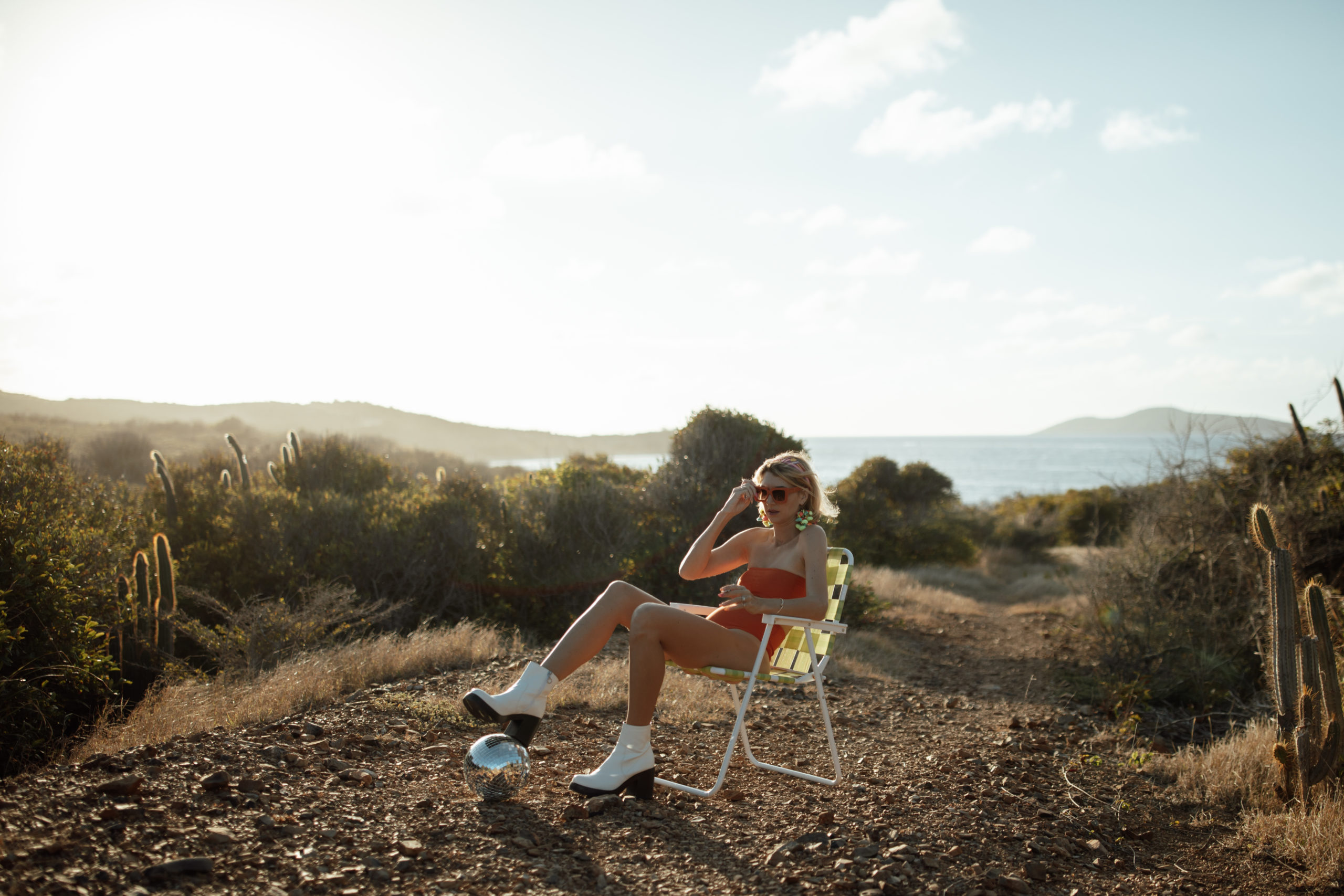 A quirky desert disco portrait photography session in St. Croix