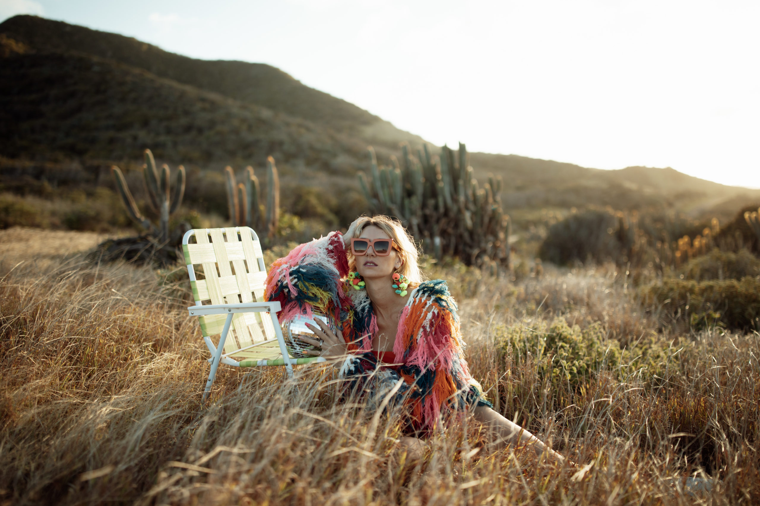 A quirky desert disco portrait photography session in St. Croix. 