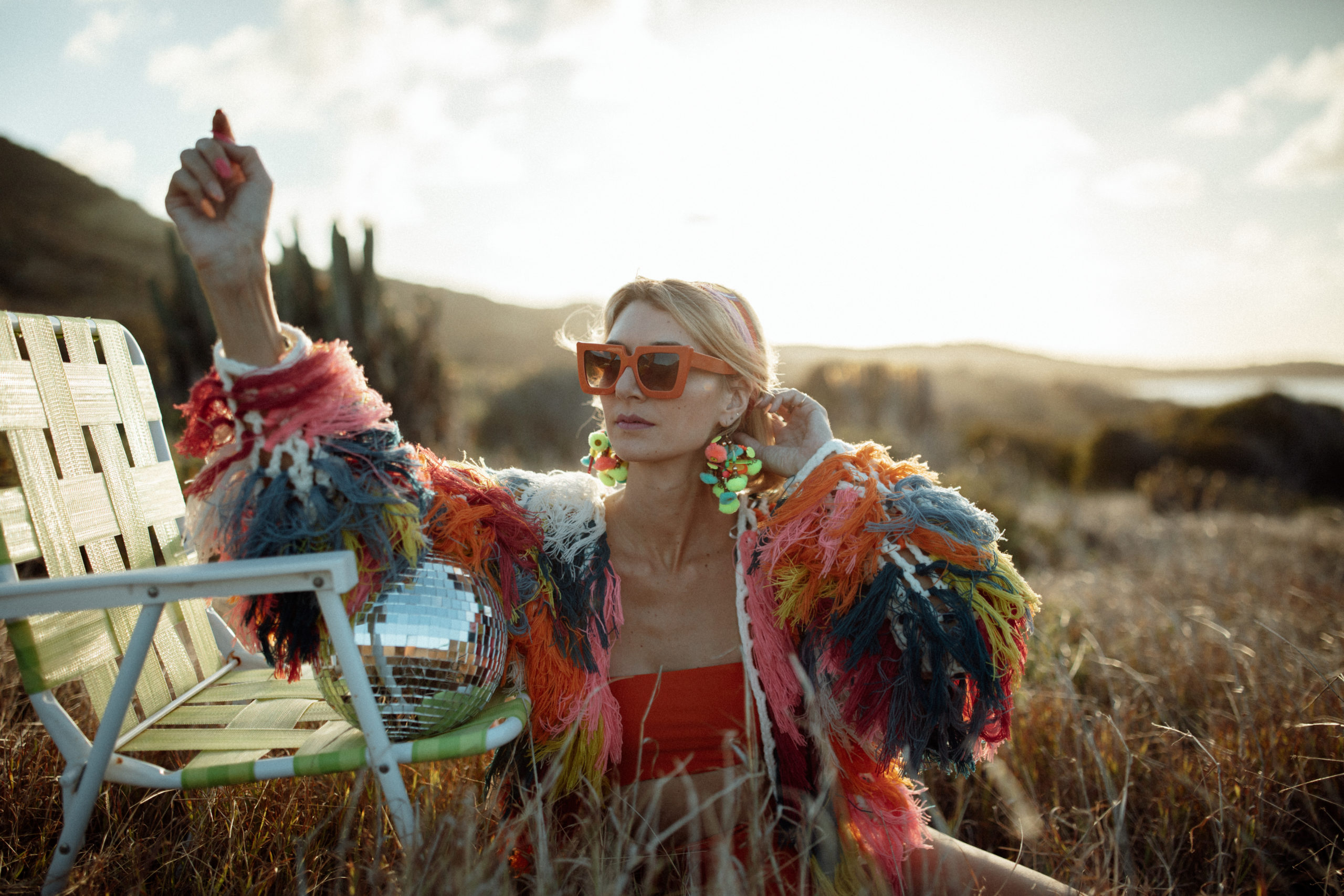 A quirky desert disco portrait photography session in St. Croix