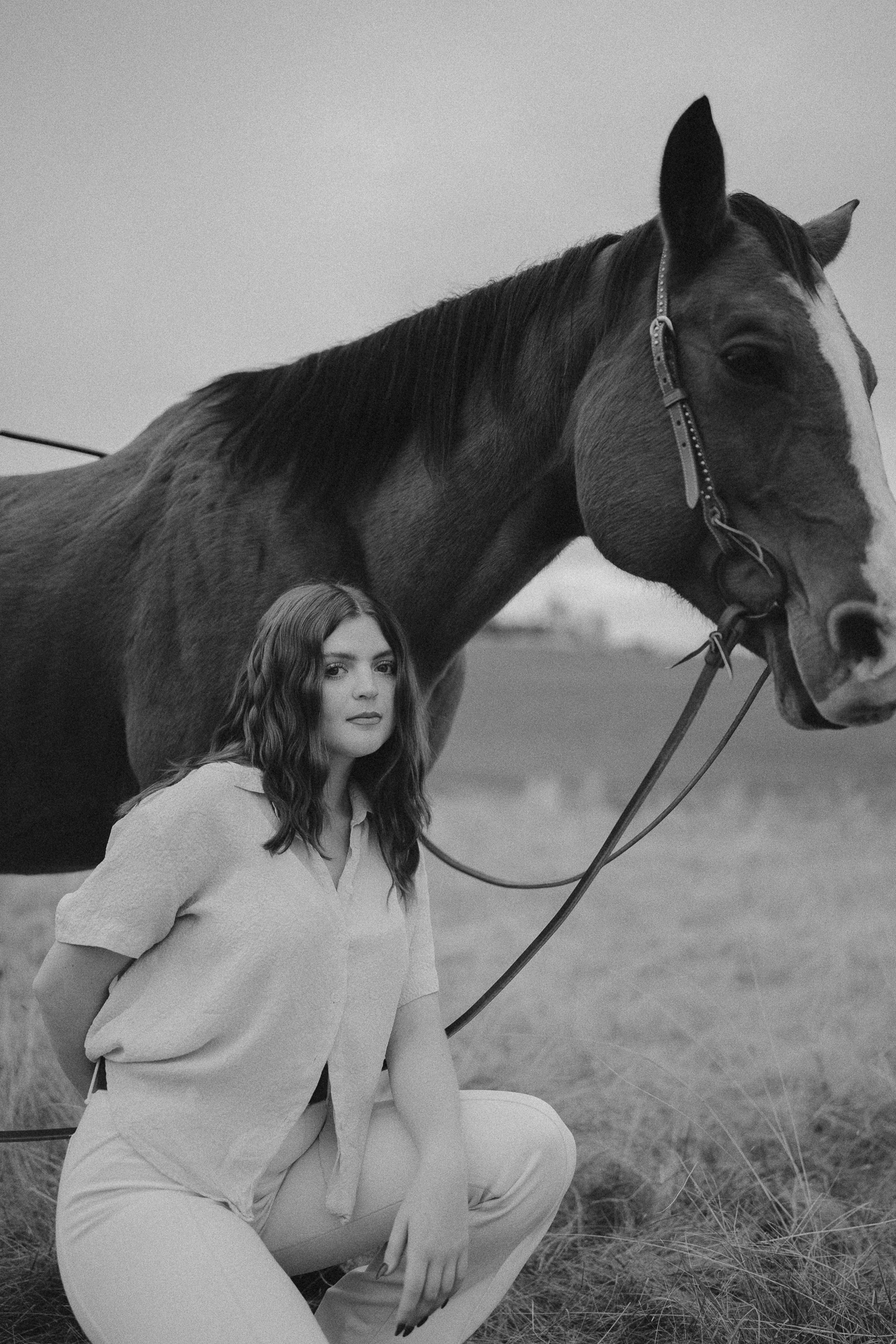 A creative portrait session with horses