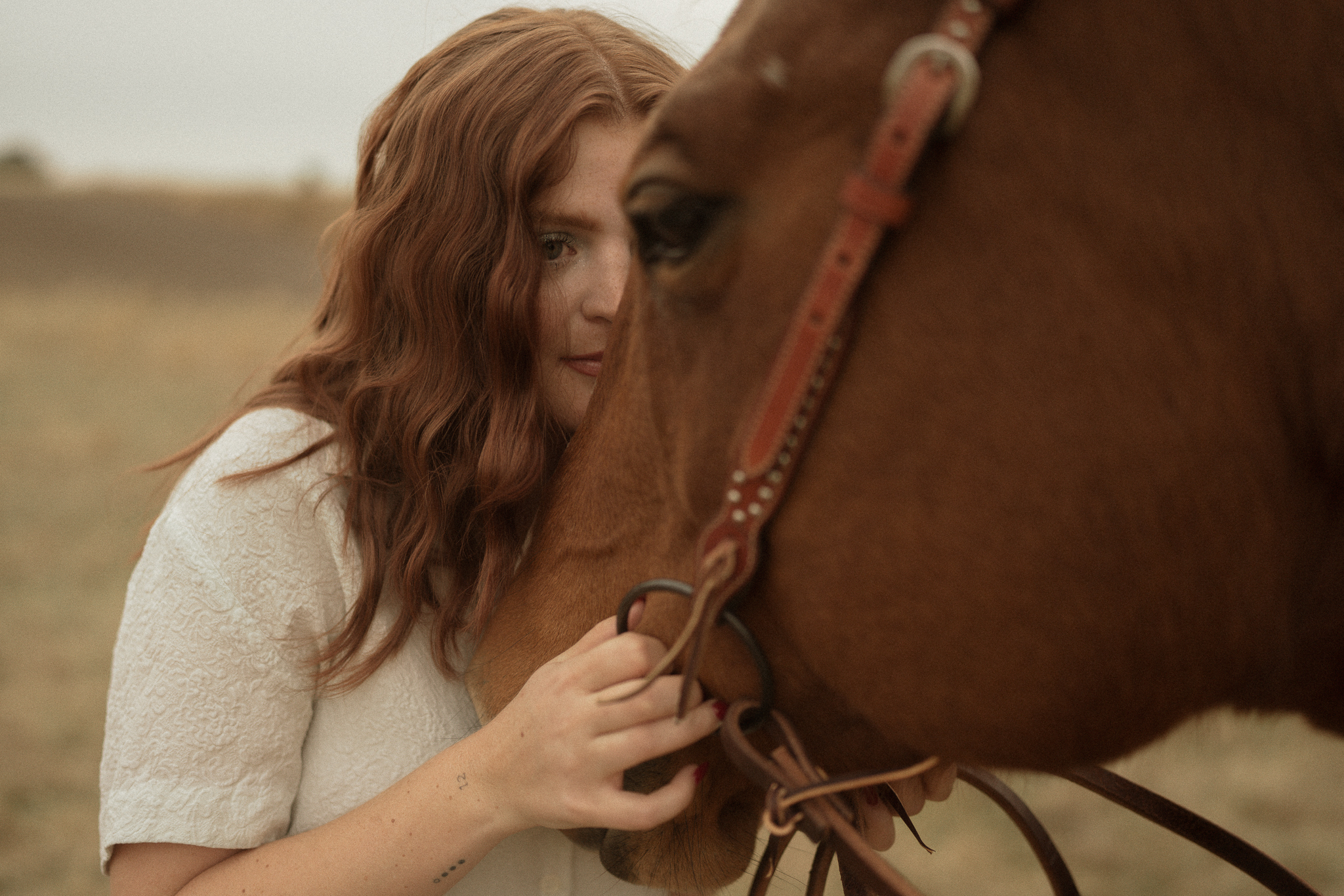 A creative portrait session with horses