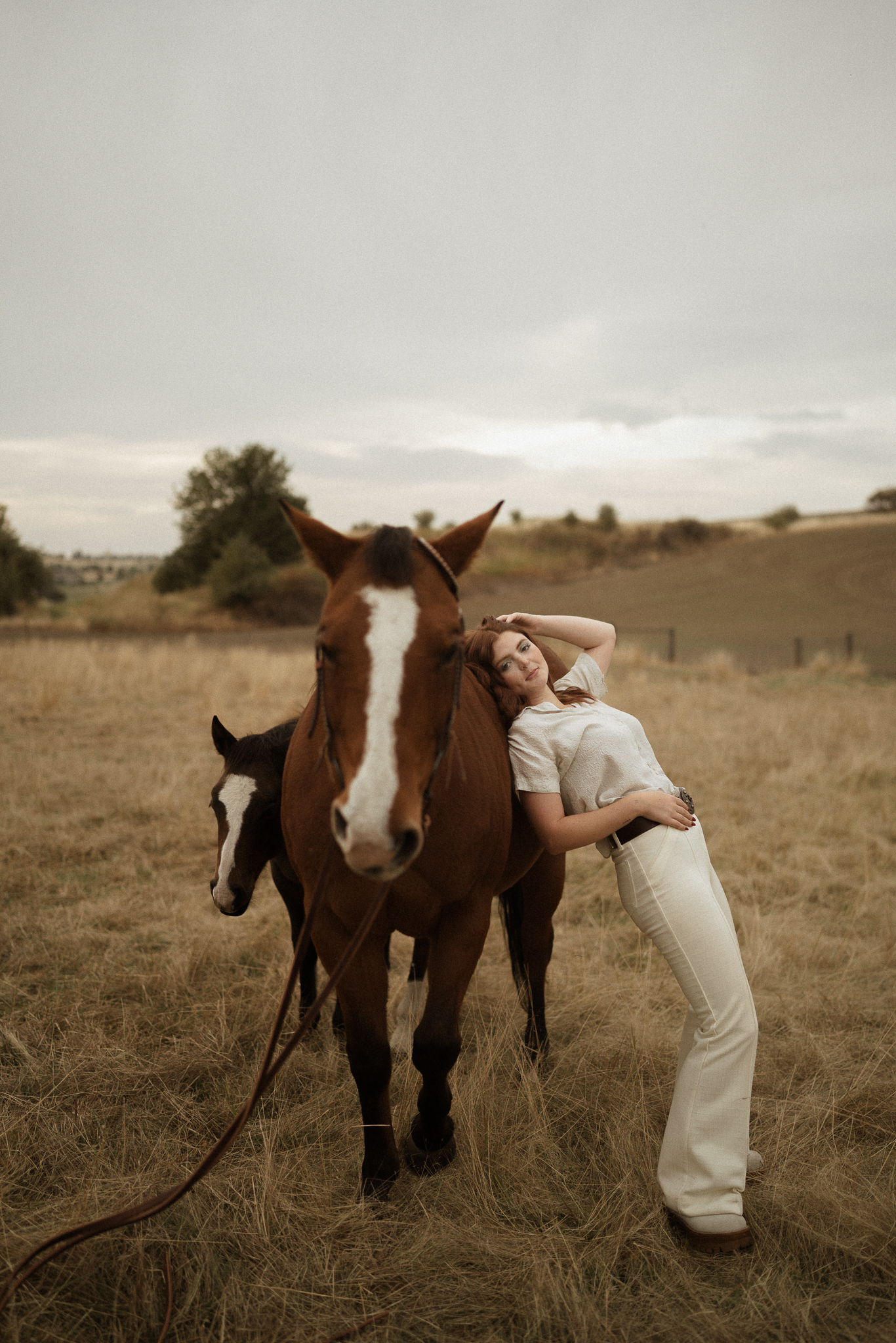 A creative portrait session with horses