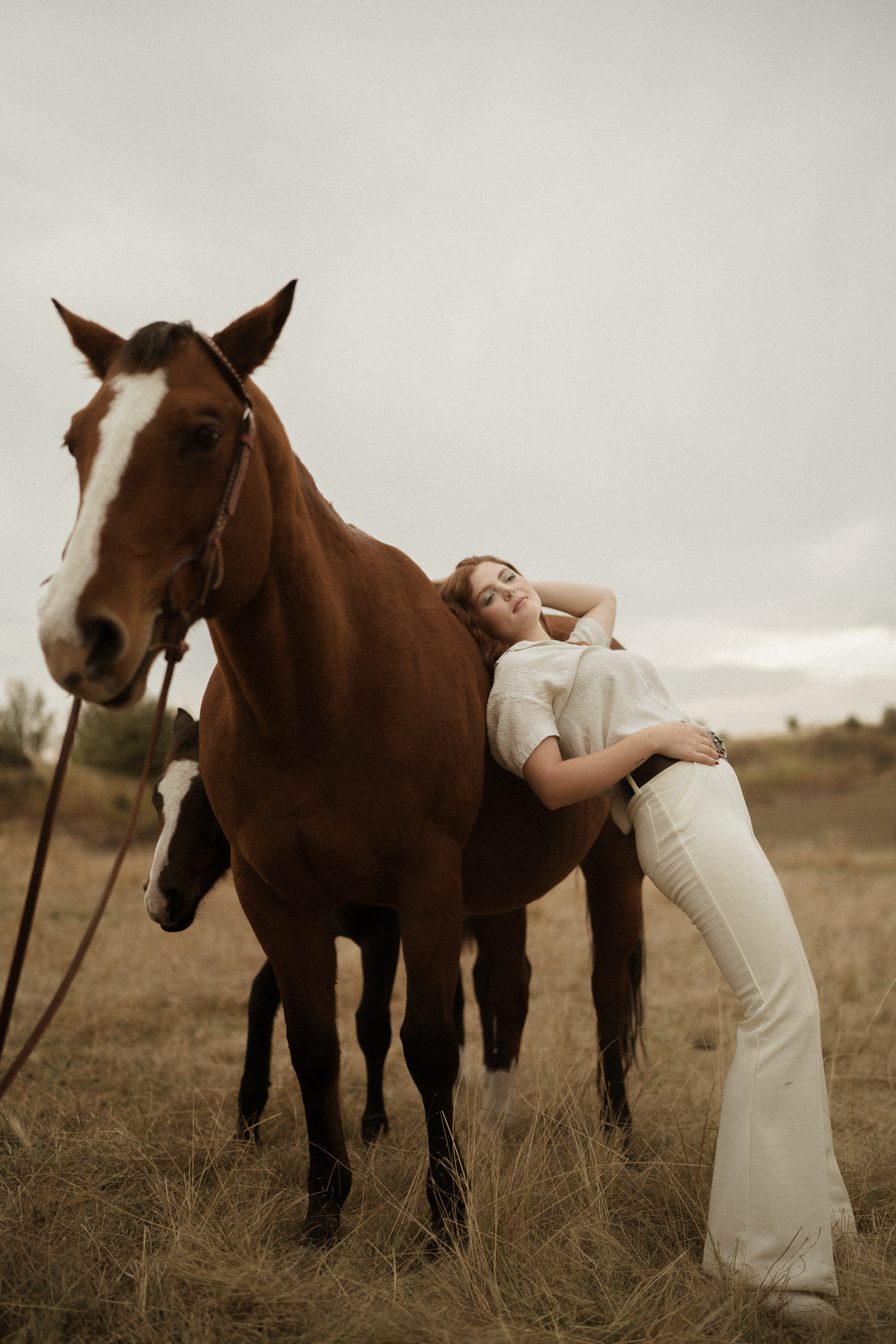 A creative portrait session with horses