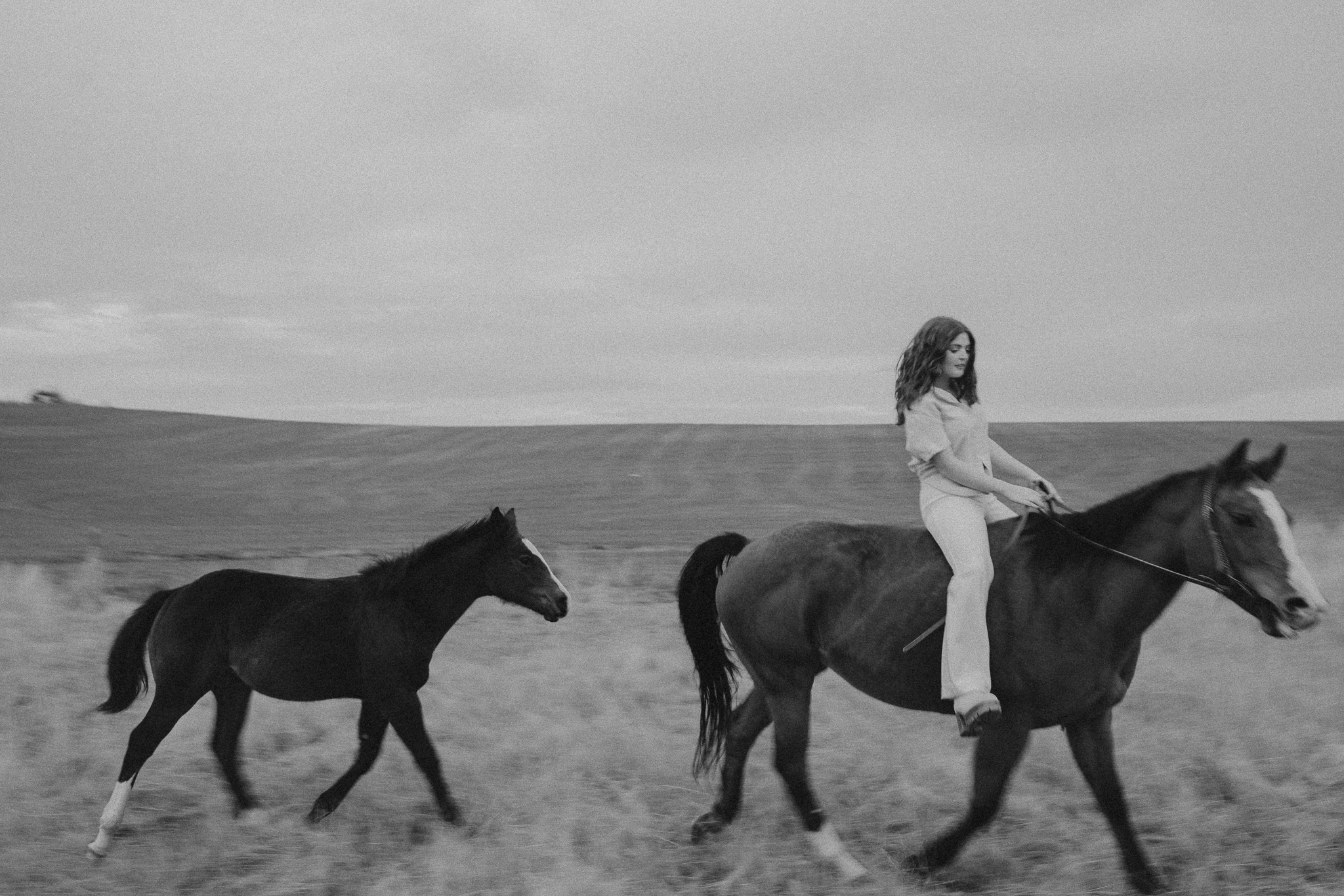 A creative portrait session with horses