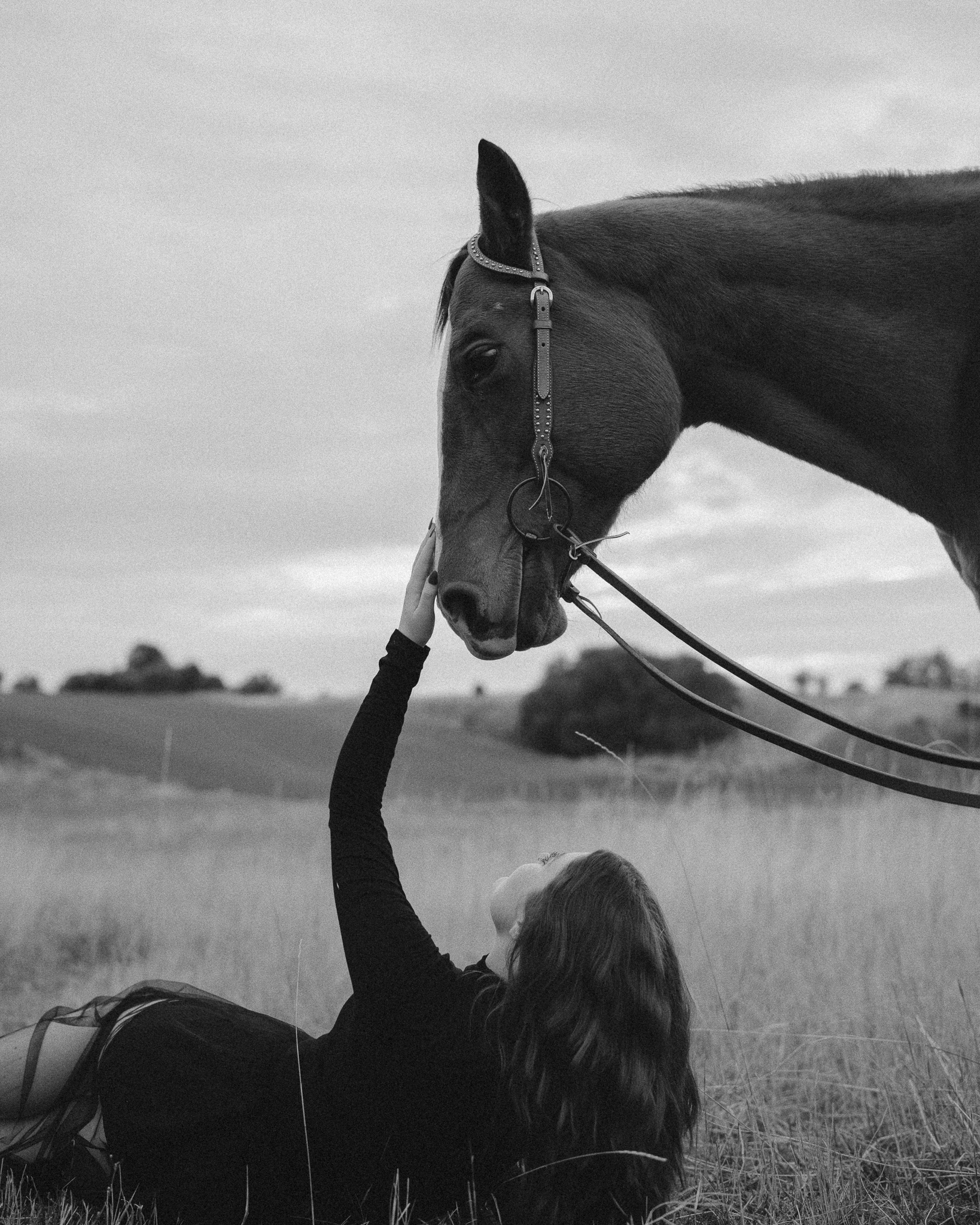 A creative portrait session with horses