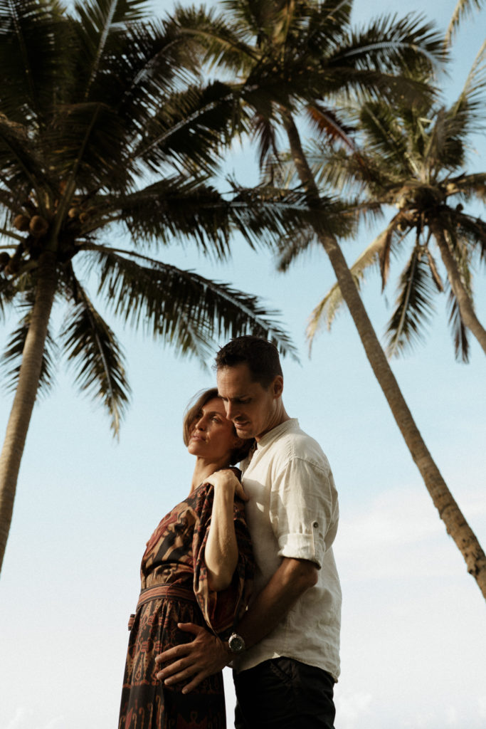 bride and groom embracing at their bali elopement