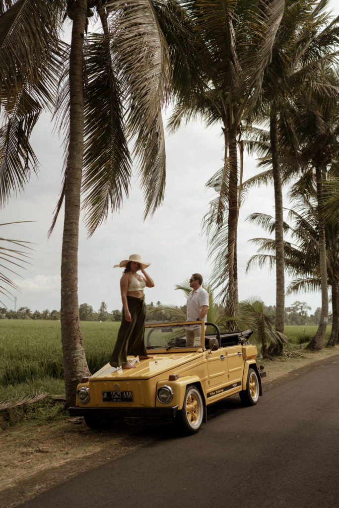 A couple takes international engagement photos in bali indonesia