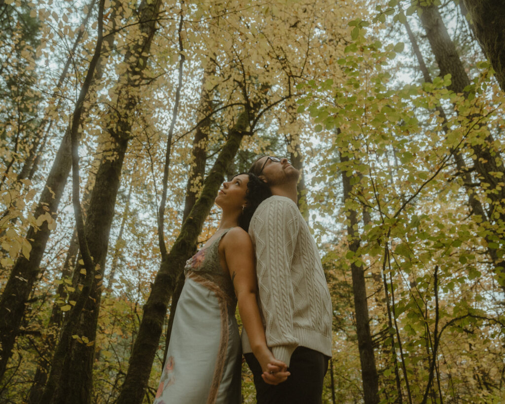 moody engagement session in oregon