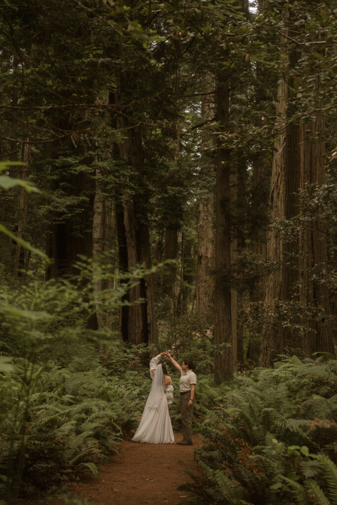 Queer intimate Redwoods elopement