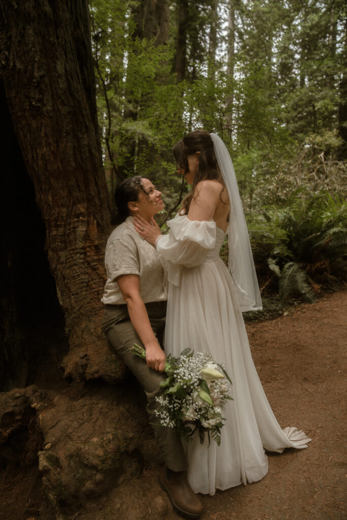 Intimate queer redwoods elopement wedding