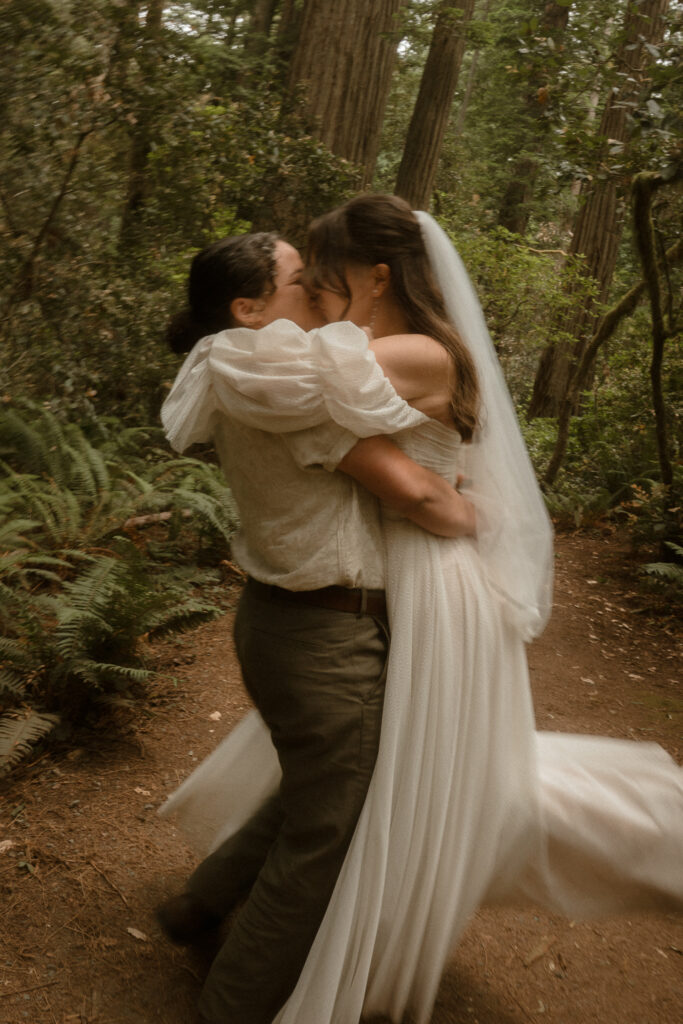Queer intimate Redwoods elopement