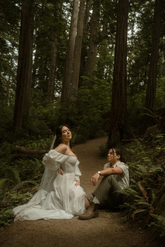Queer intimate Redwoods elopement